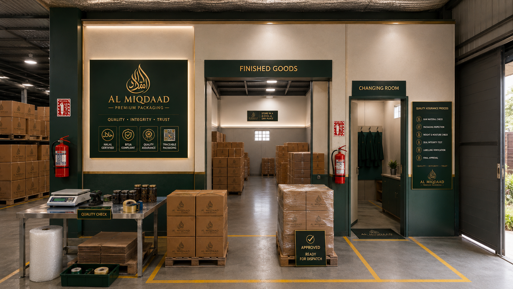 AL MIQDAAD premium finished-goods presentation.