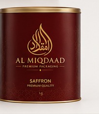 AL MIQDAAD saffron pouch packaging visual.