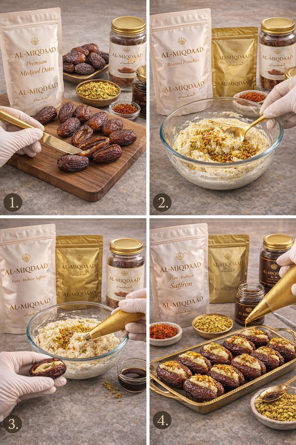 Coming soon concept showing gourmet date recipe preparation stages.