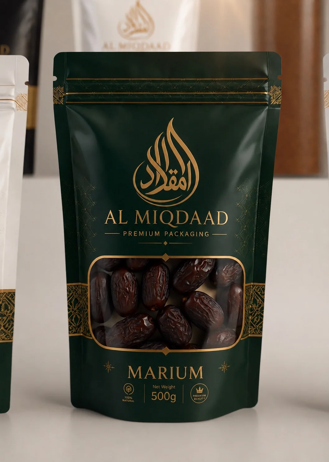 AL MIQDAAD Marium dates packaging visual.