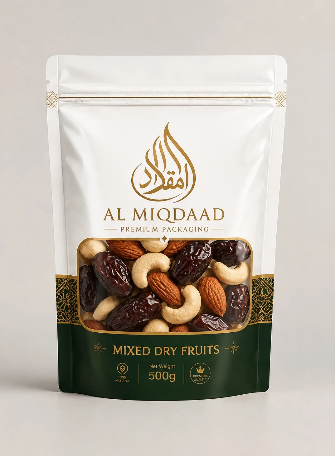 AL MIQDAAD mixed nuts packaging visual.
